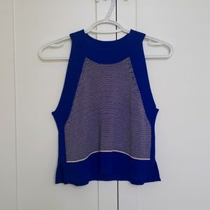 Knitted blue halter top in a small from Aritzia